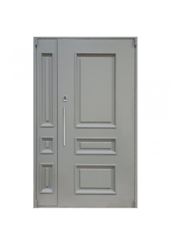 Двухстворчатая дверь Двекрон Термонт Модерн RAL 7039 с терморазрывом и электромагнитным замком 1200X2050