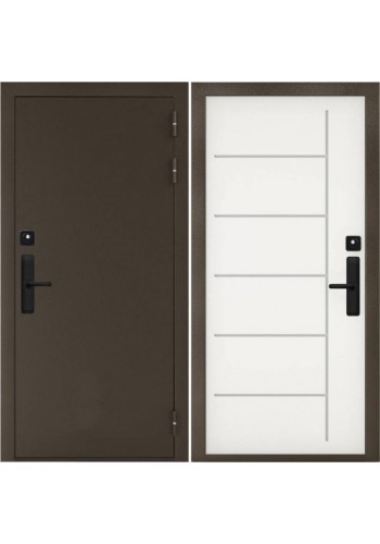 Электронная входная дверь Двекрон Arkano Home Консул коричневый металлик с терморазрывом RAL 8017