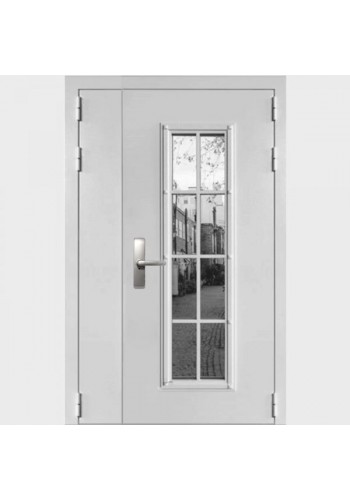 Электронная входная дверь Двекрон Arkano Home Толидо Белая двухстворчатая со стеклопакетом