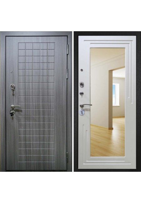 Электронная входная дверь Двекрон Arkano Home Сандал серый с зеркалом